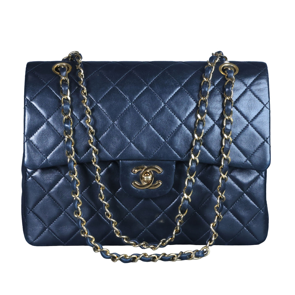 Preowned CHANEL Matelasse 25 Lambskin Double Flap Bag Black 14 Series | Luxe Again Maison