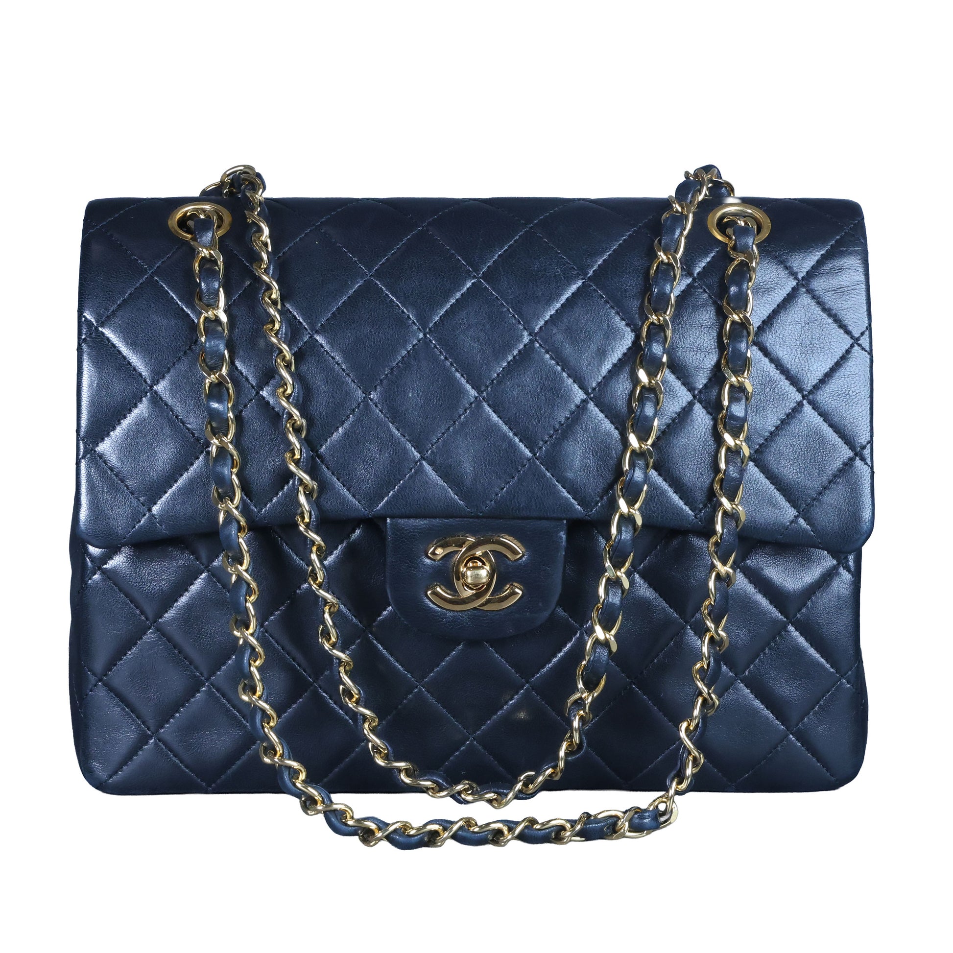 Preowned CHANEL Matelasse 25 Lambskin Double Flap Bag Black 14 Series | Luxe Again Maison