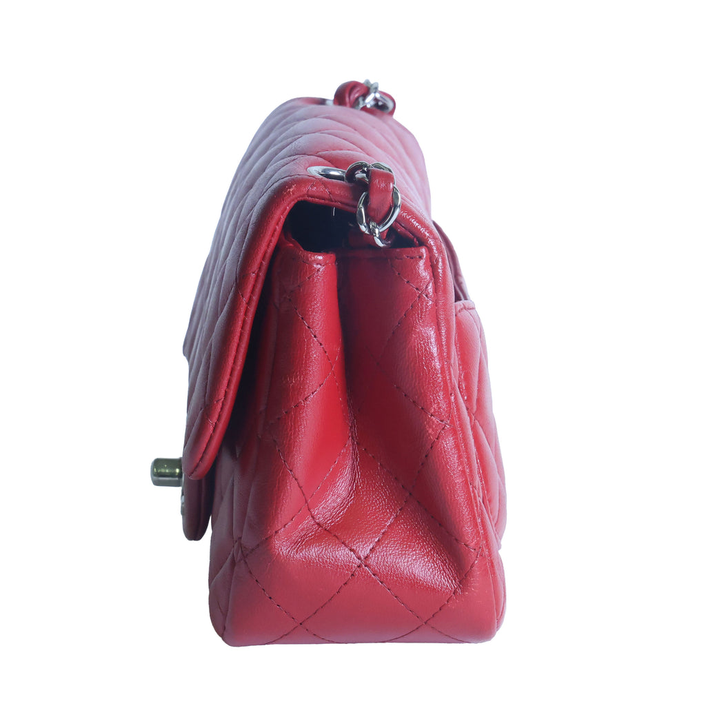Preowned CHANEL Mini Classic 17 Matelasse Single Flap Red Silver-Tone Hardware 1XXXXXX8 | Luxe Again Maison