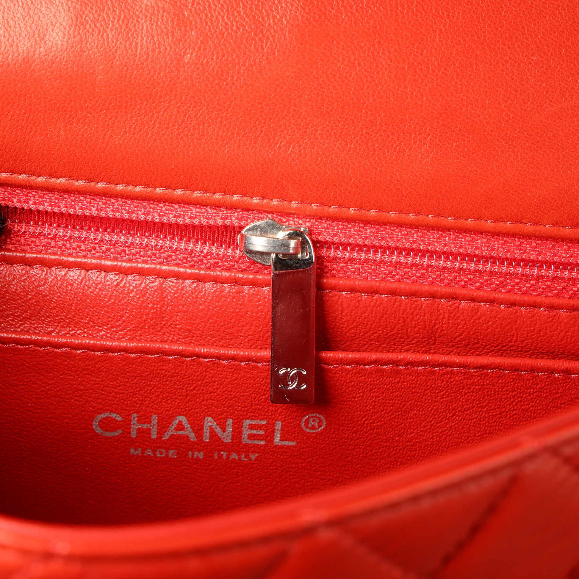 Preowned CHANEL Mini Single Flap Double Chain Matelasse Lambskin SHW Red Bag | Luxe Again Maison
