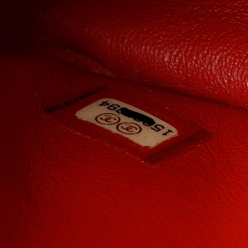 Preowned CHANEL Mini Single Flap Double Chain Matelasse Lambskin SHW Red Bag | Luxe Again Maison