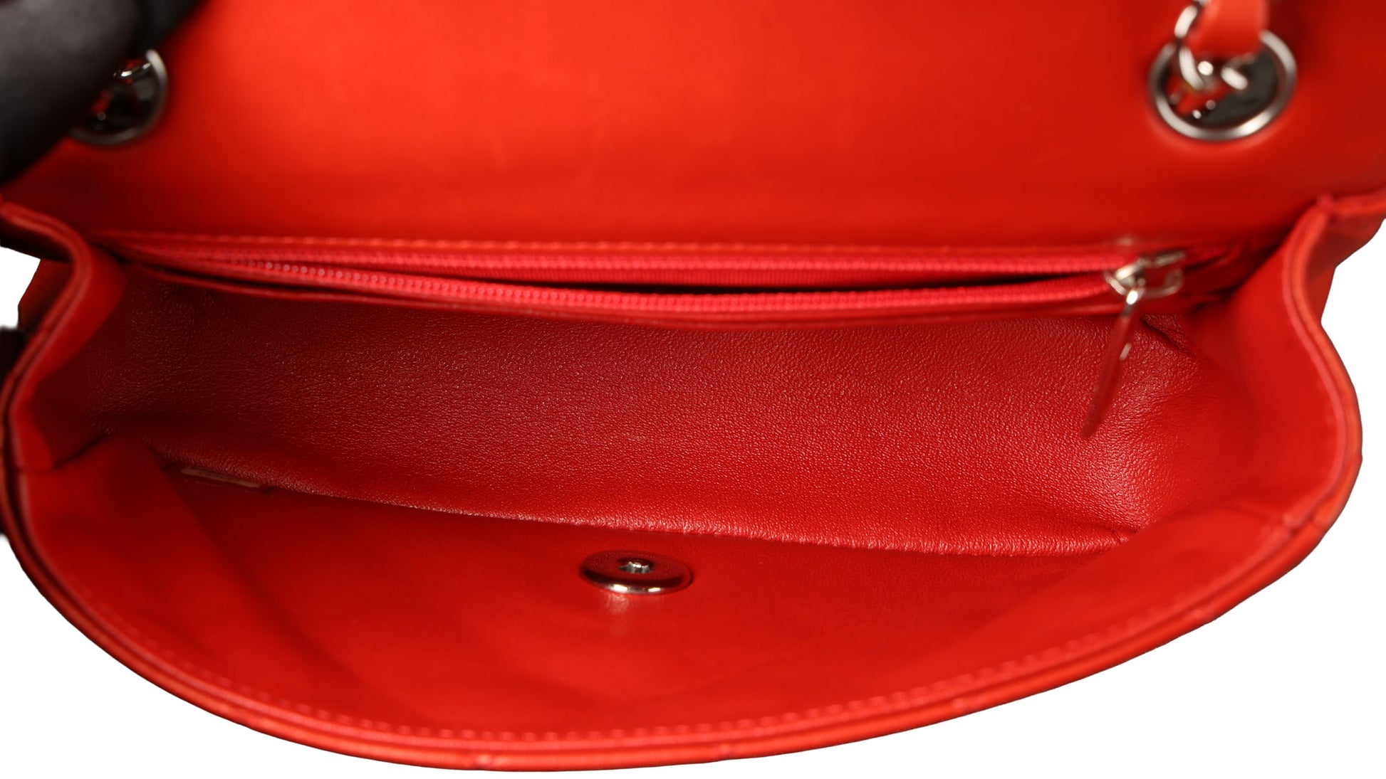 Preowned CHANEL Mini Single Flap Double Chain Matelasse Lambskin SHW Red Bag | Luxe Again Maison