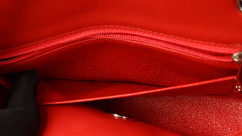 Preowned CHANEL Mini Single Flap Double Chain Matelasse Lambskin SHW Red Bag | Luxe Again Maison