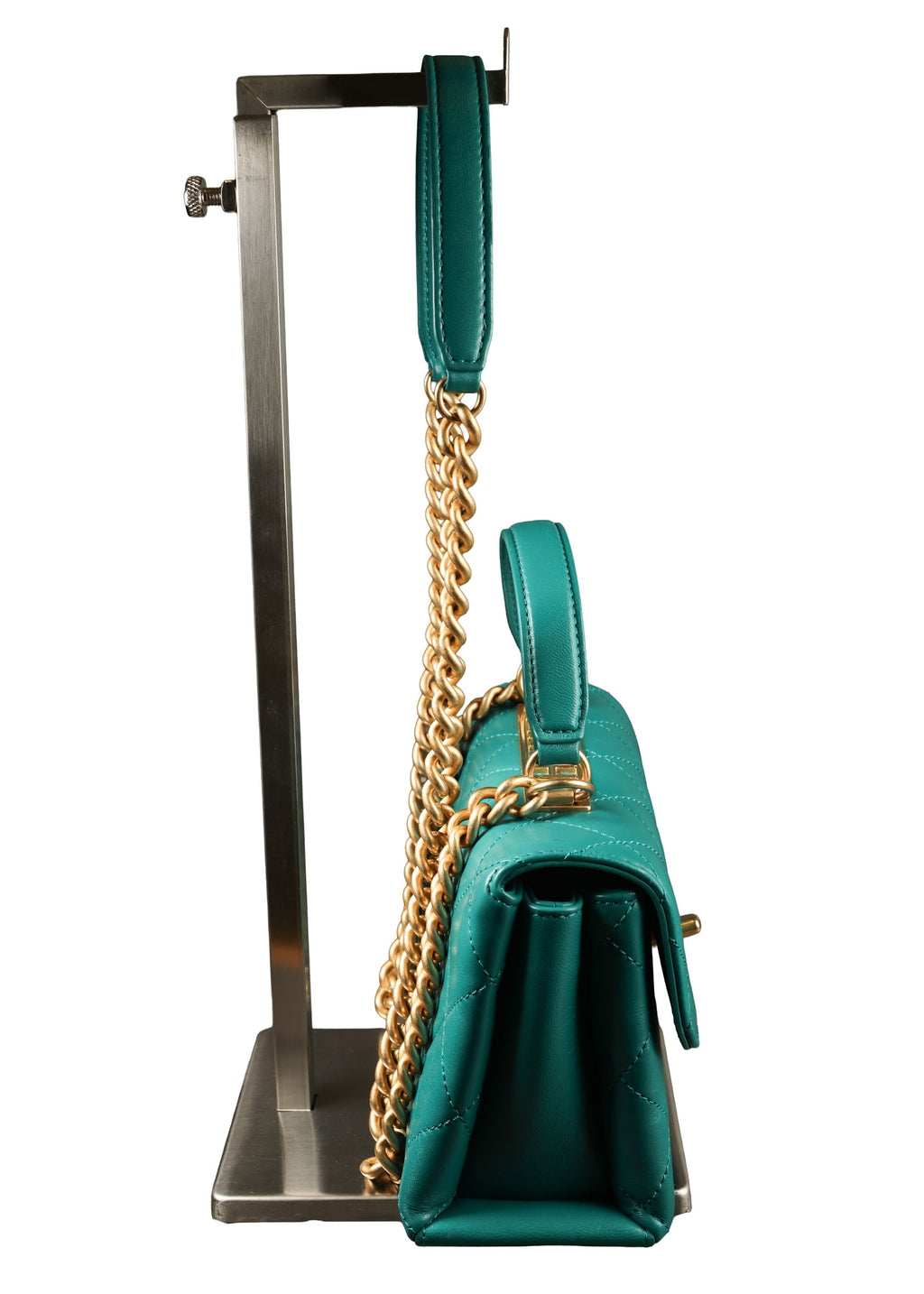 Preowned CHANEL Trendy CC Top Handle Quilted Lambskin Green  | Luxe Again Maison