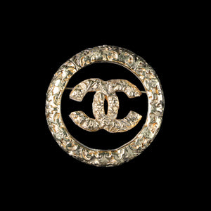 Preowned CHANEL Vintage Coco Mark Medallion 93A Brooch GP Gold | Luxe Again Maison