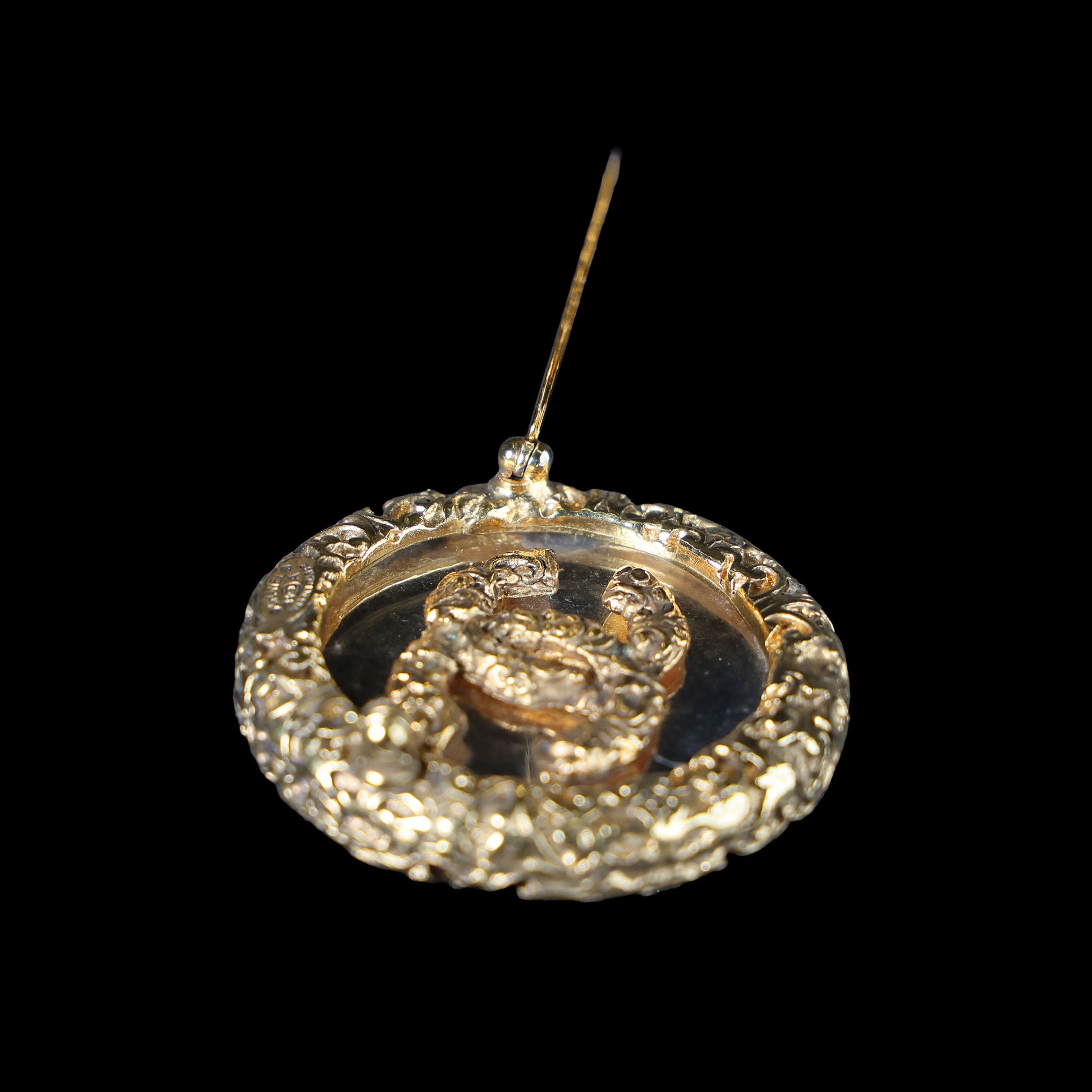 Preowned CHANEL Vintage Coco Mark Medallion 93A Brooch GP Gold | Luxe Again Maison