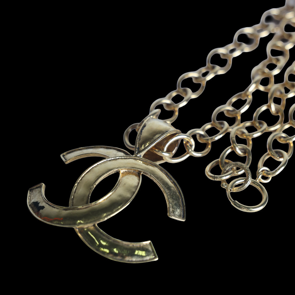 Preowned CHANEL Vintage Gold-Plated COCO Mark 94P Jumbo Necklace | Luxe Again Maison