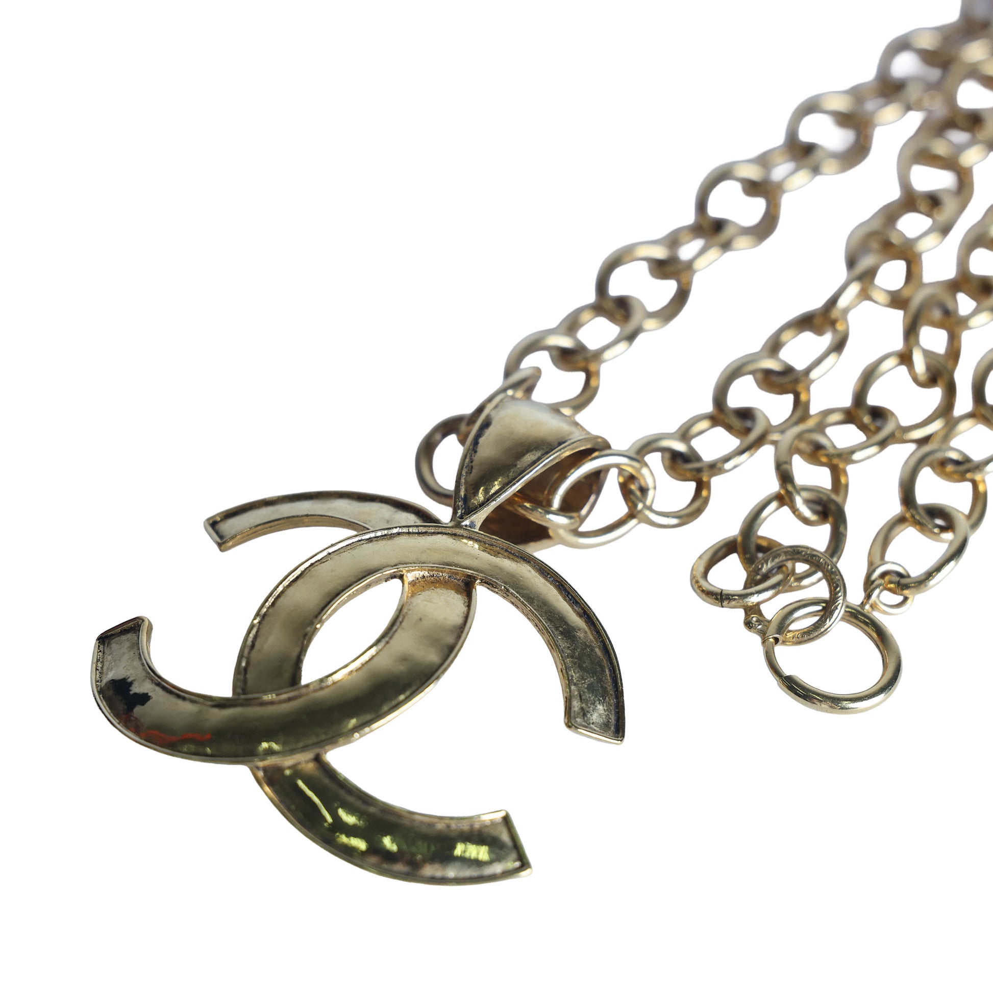 Preowned CHANEL Vintage Gold-Plated COCO Mark 94P Jumbo Necklace | Luxe Again Maison