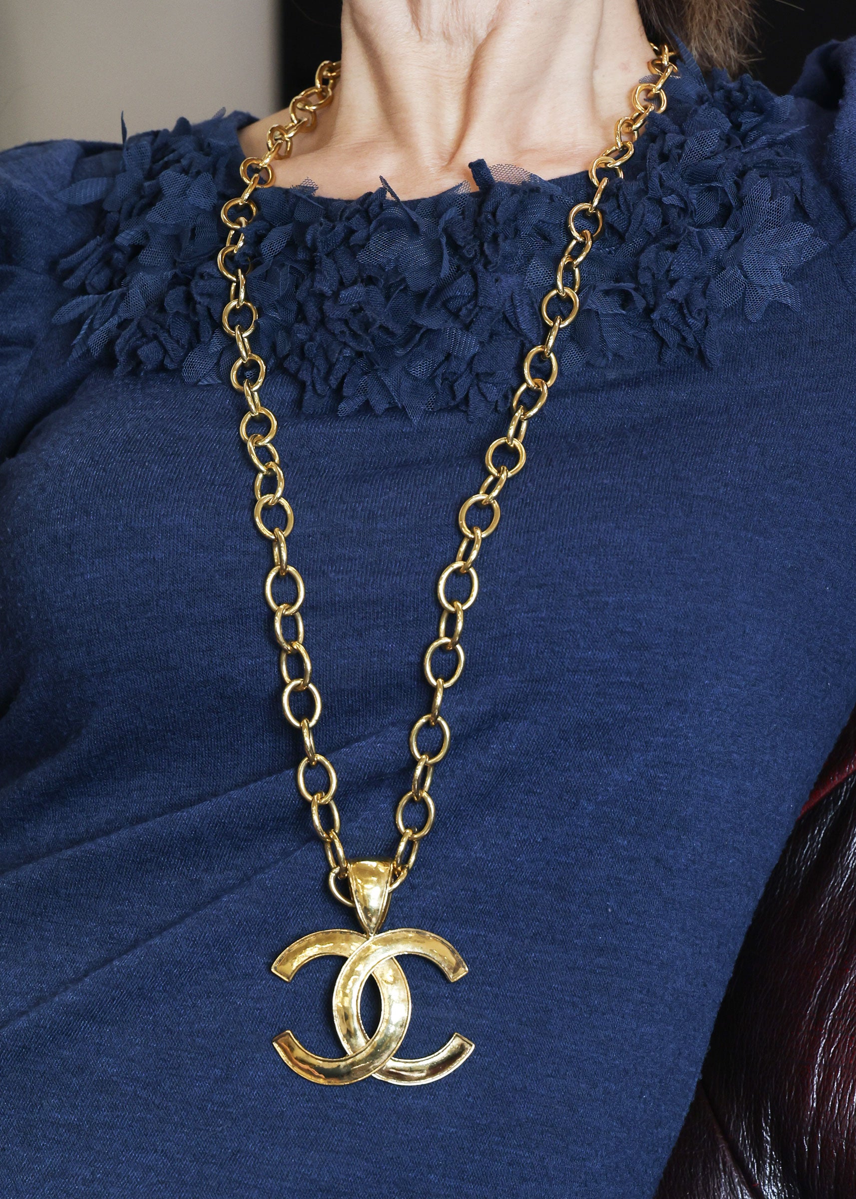 Preowned CHANEL Vintage Gold-Plated COCO Mark 94P Jumbo Necklace | Luxe Again Maison