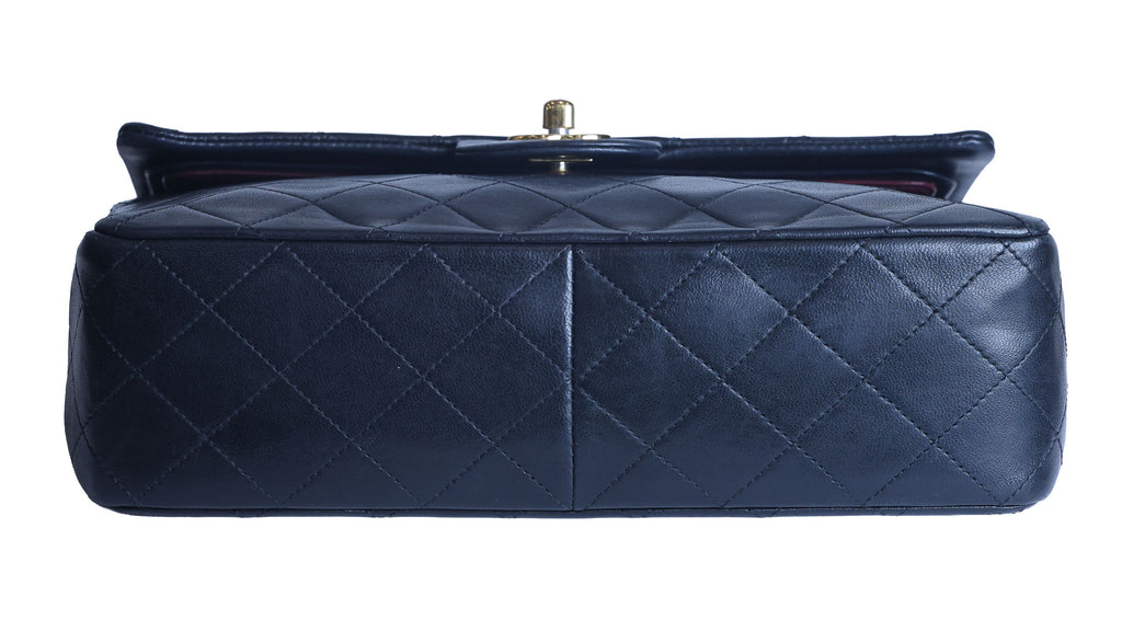 Preowned CHANEL Vintage Classic 11.12 (Medium Double Flap) Handbag Black Gold Hardware 1XXXXX3 | Luxe Again Maison