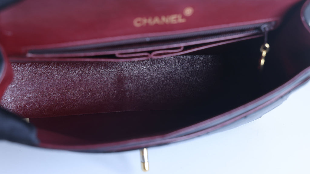 Preowned CHANEL Vintage Classic 11.12 (Medium Double Flap) Handbag Black Gold Hardware 1XXXXX3 | Luxe Again Maison