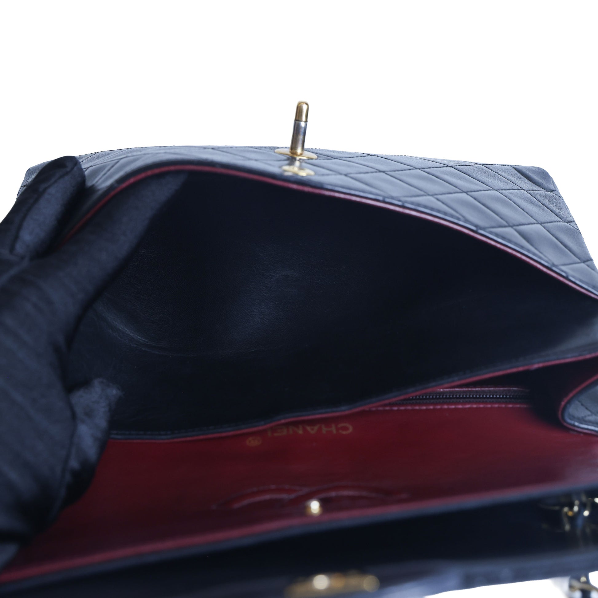 Preowned CHANEL Vintage Classic 11.12 (Medium Double Flap) Handbag Black Gold Hardware 1XXXXX3 | Luxe Again Maison