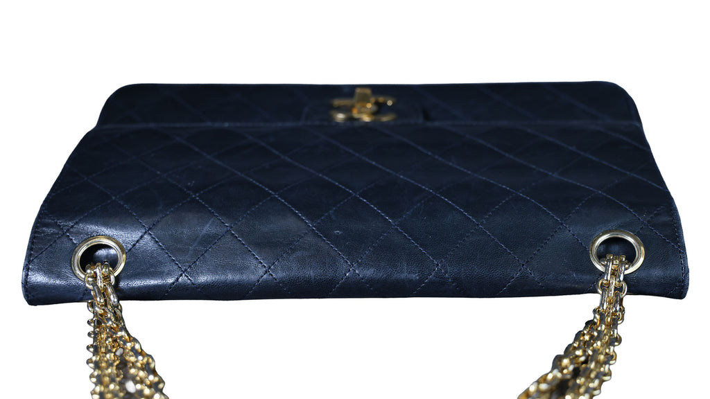 Preowned CHANEL Vintage Classic Double Flap Medium Gold Bijoux Chain Lambskin Black | Luxe Again Maison