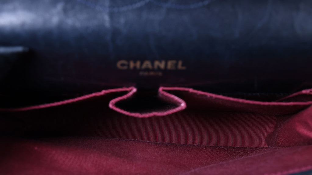 Preowned CHANEL Vintage Classic Double Flap Medium Gold Bijoux Chain Lambskin Black | Luxe Again Maison