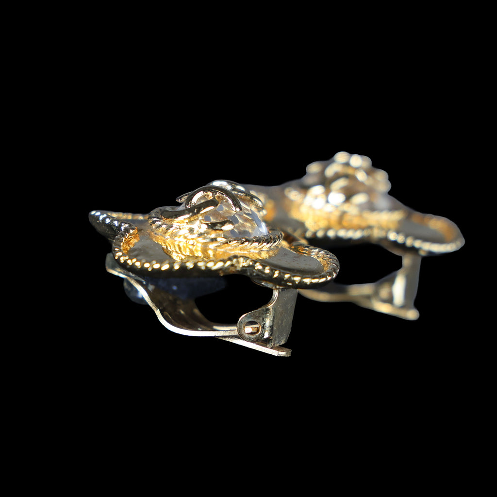 Preowned CHANEL Vintage COCO Mark Rhinestone Clip-on Earrings | Luxe Again Maison