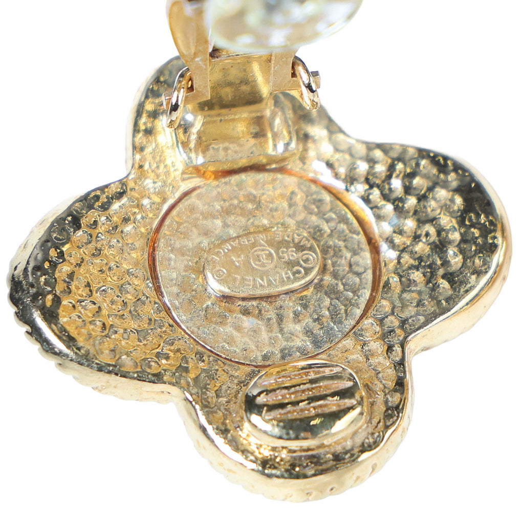 Preowned CHANEL Vintage COCO Mark Rhinestone Clip-on Earrings | Luxe Again Maison