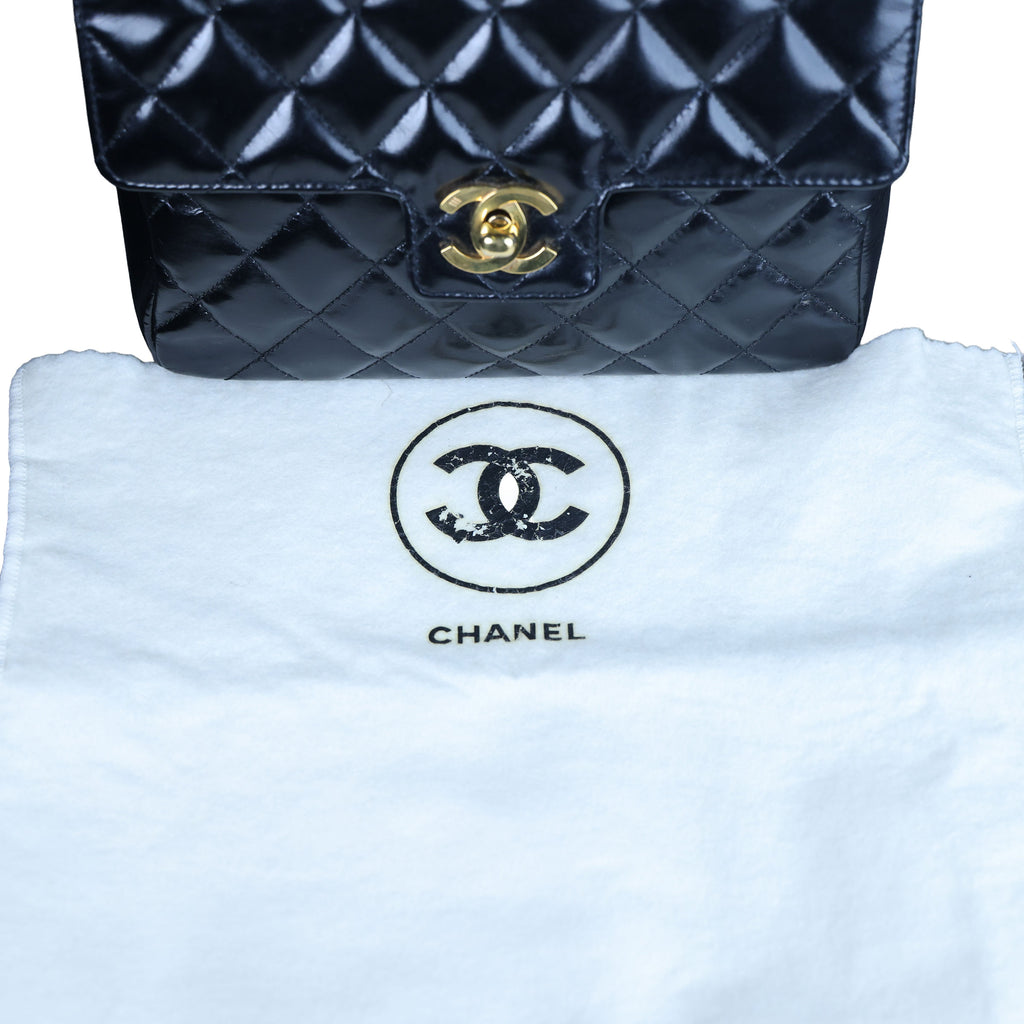 Preowned CHANEL Vintage Kelly Top Handle Matelasse Leather GHW Black | Luxe Again Maison