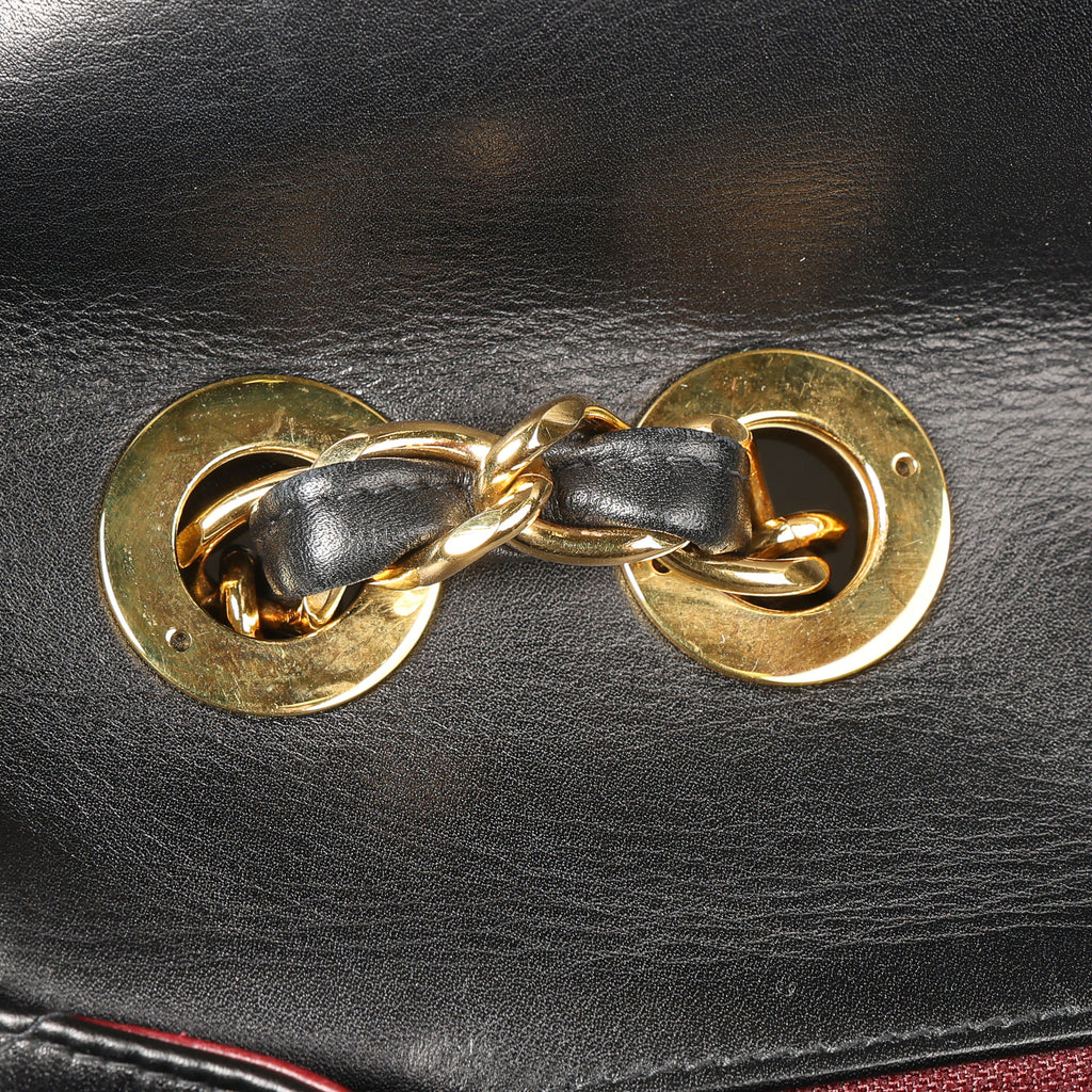 Preowned CHANEL Vintage Matelasse 34 Maxi Classic Flap Black Lambskin GHW 31XXX47 | Luxe Again Maison