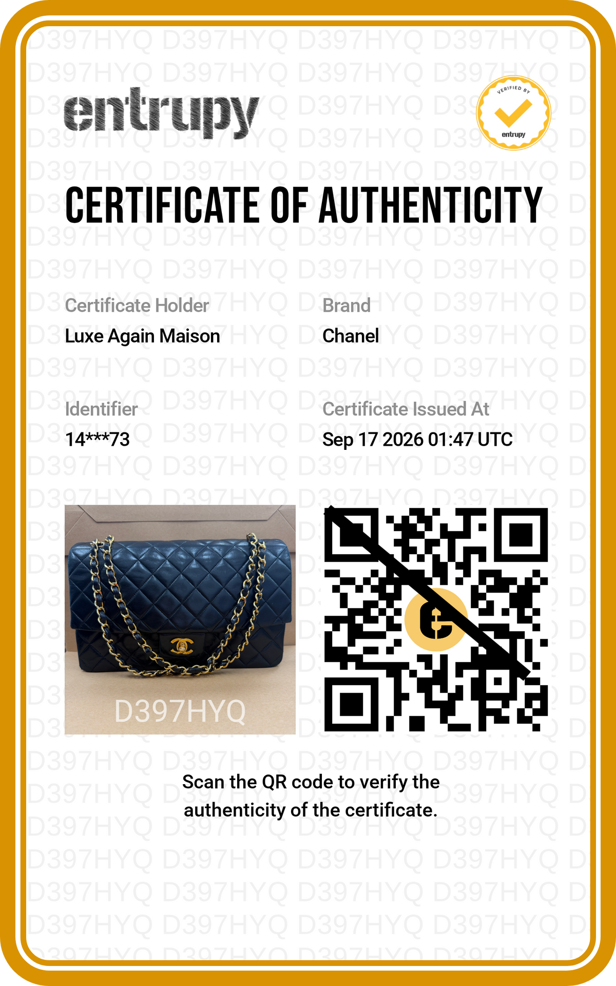 Preowned CHANEL Vintage Single Flap Matelasse Black Lambskin GHW 14XXX73 | Luxe Again Maison