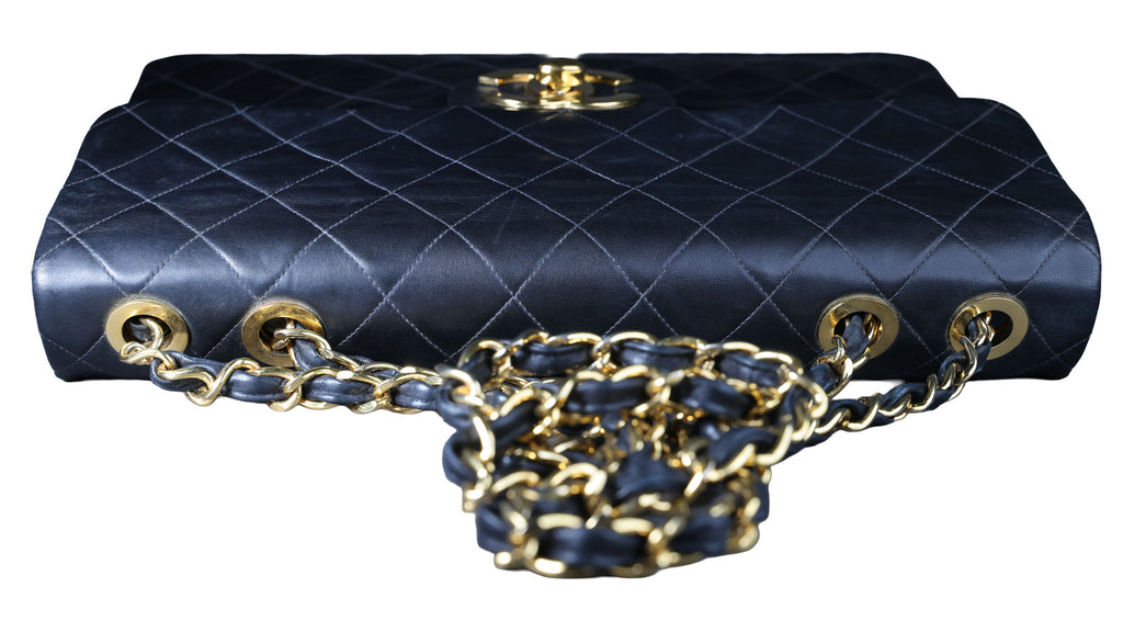 Preowned CHANEL Vintage Matelasse 34 Maxi Classic Flap Black GHW | Luxe Again Maison