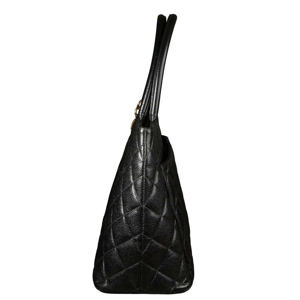 Preowned CHANEL Vintage Re-Release Caviar Skin Tote Black GHW 540XXXX | Luxe Again Maison
