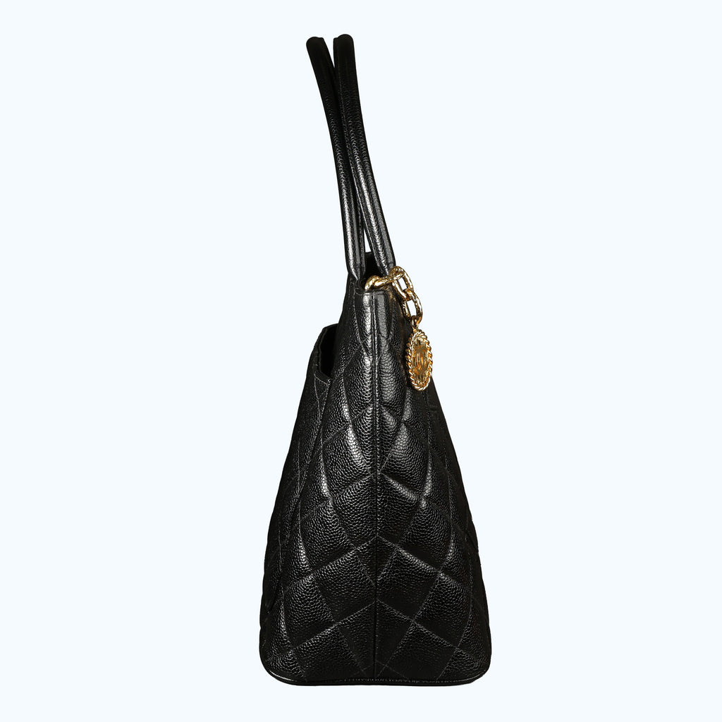 Preowned CHANEL Vintage Re-Release Caviar Skin Tote Black GHW 540XXXX | Luxe Again Maison
