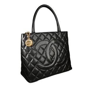 Preowned CHANEL Vintage Re-Release Caviar Skin Tote Black GHW 540XXXX | Luxe Again Maison