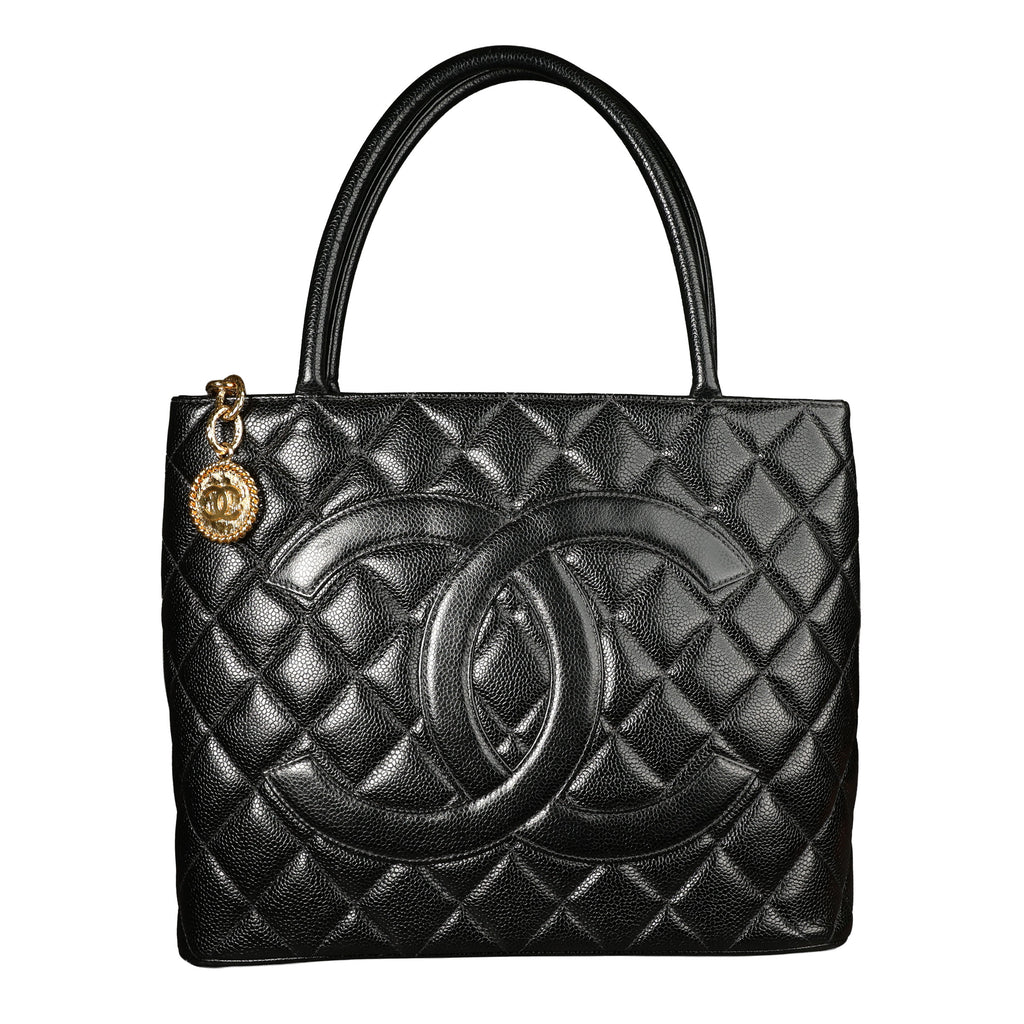 Preowned CHANEL Vintage Re-Release Caviar Skin Tote Black GHW 540XXXX | Luxe Again Maison
