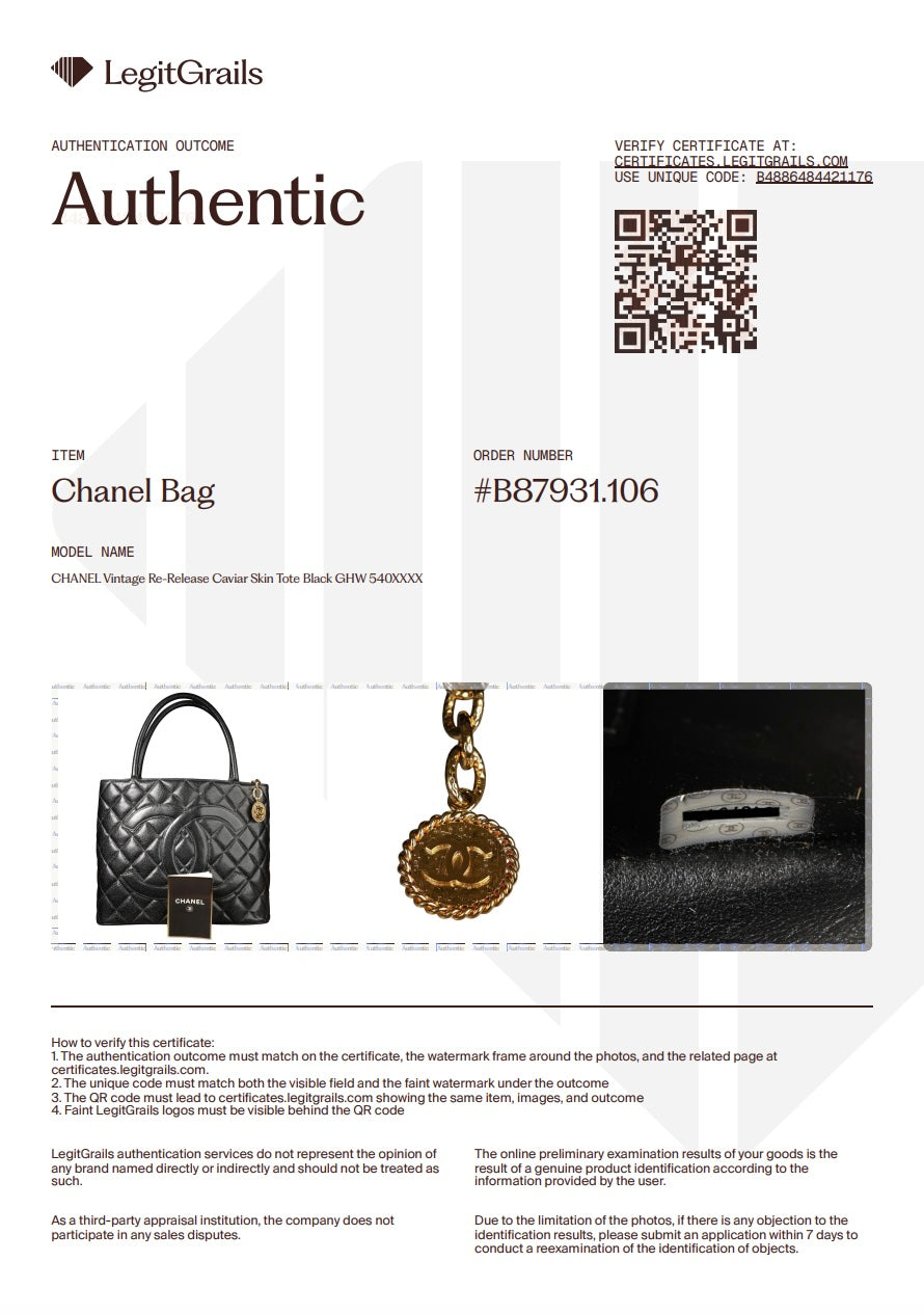 Preowned CHANEL Vintage Re-Release Caviar Skin Tote Black GHW 540XXXX | Luxe Again Maison