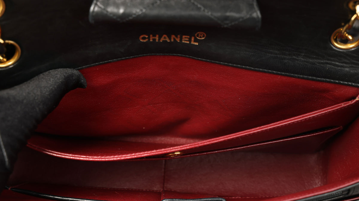 Preowned CHANEL Vintage Single Flap Matelasse Black Lambskin GHW 14XXX73 | Luxe Again Maison