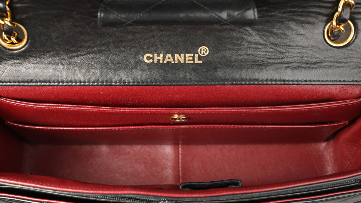 Preowned CHANEL Vintage Single Flap Matelasse Black Lambskin GHW 14XXX73 | Luxe Again Maison