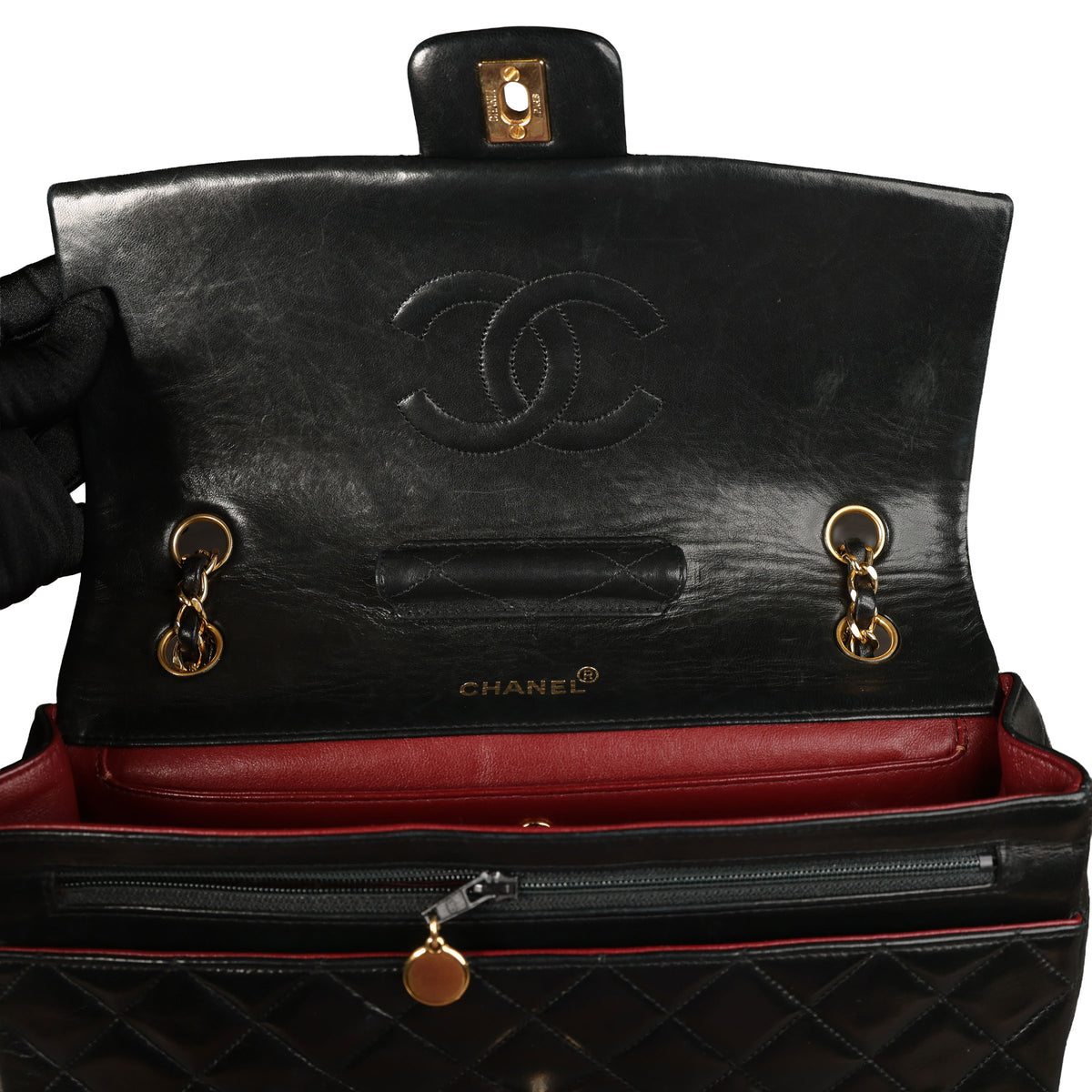 Preowned CHANEL Vintage Single Flap Matelasse Black Lambskin GHW 14XXX73 | Luxe Again Maison