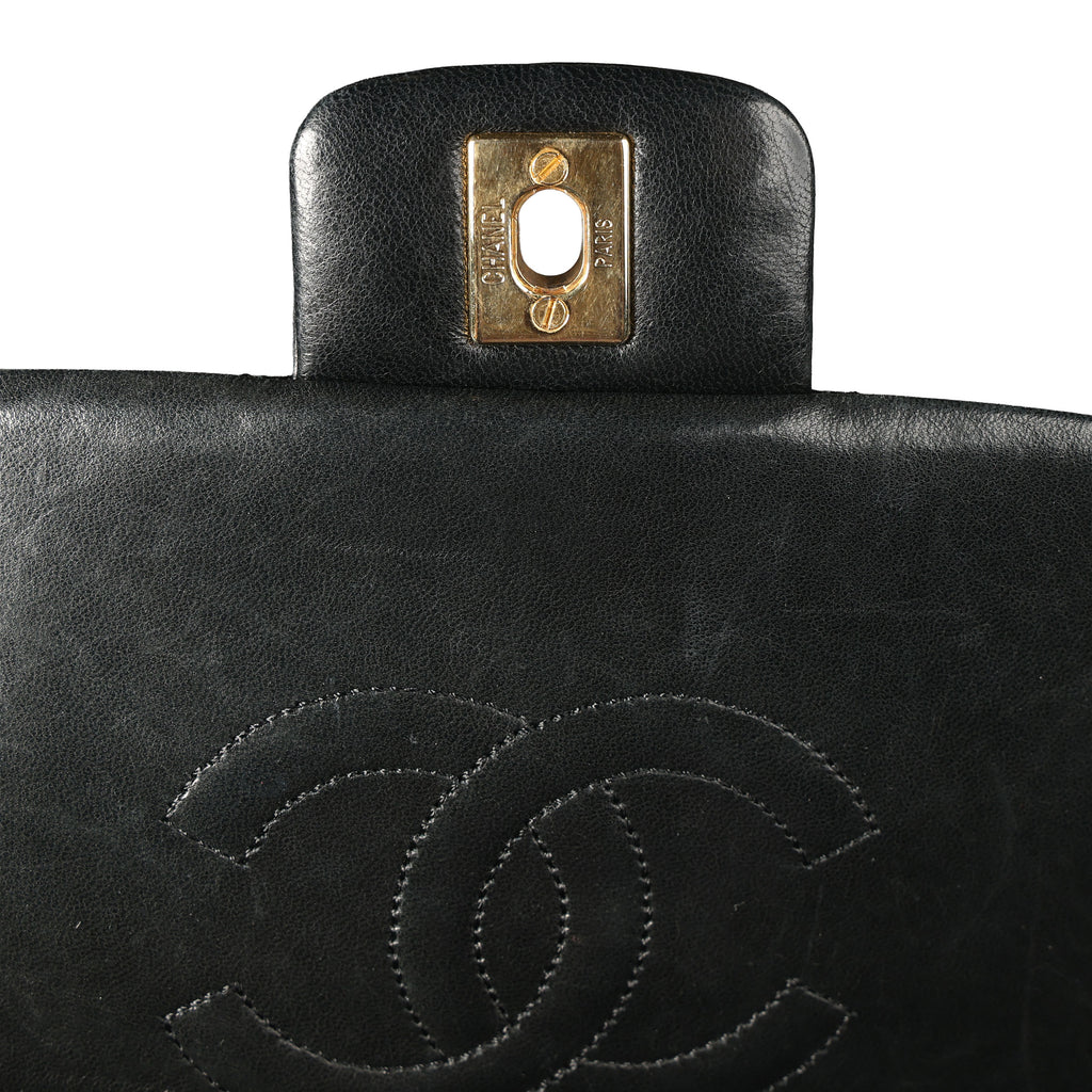Preowned CHANEL Vintage Single Flap Matelasse Black Lambskin GHW 14XXX73 | Luxe Again Maison