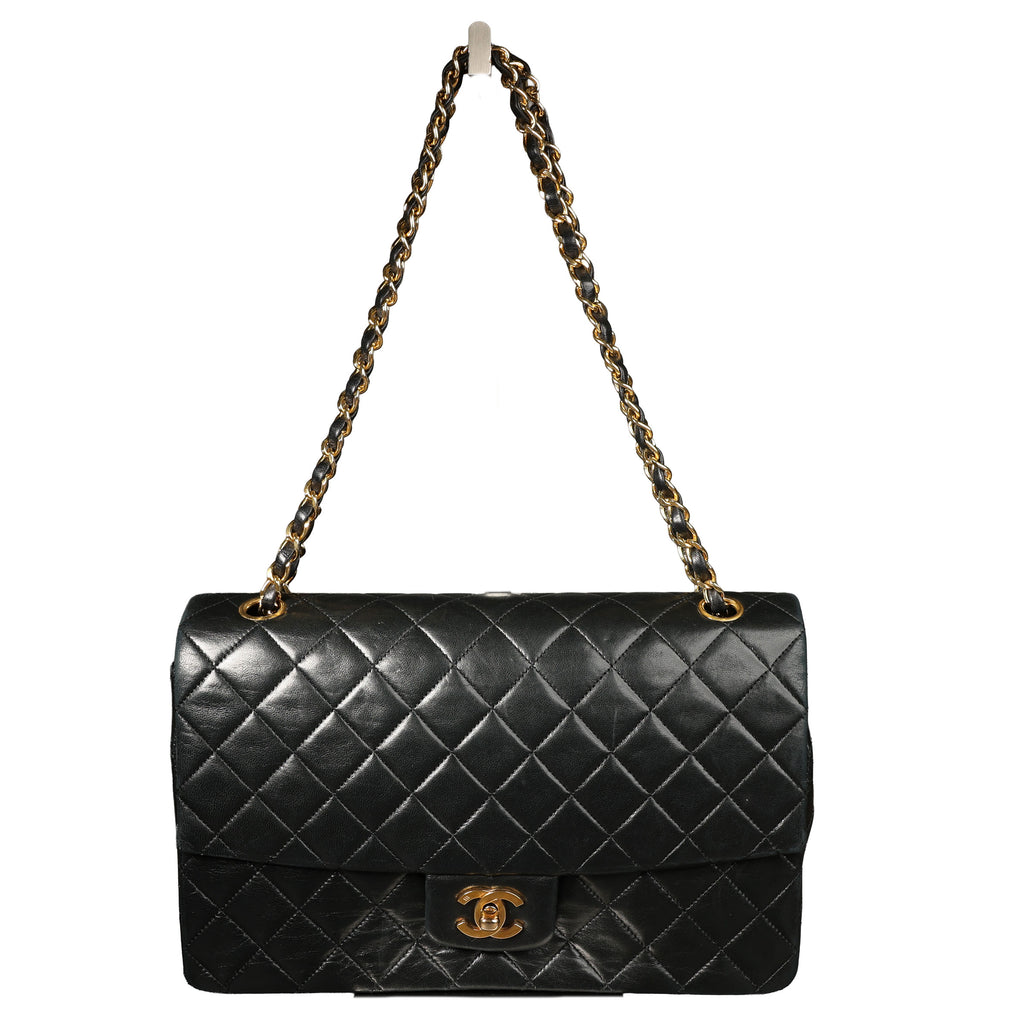 Preowned CHANEL Vintage Single Flap Matelasse Black Lambskin GHW 14XXX73 | Luxe Again Maison