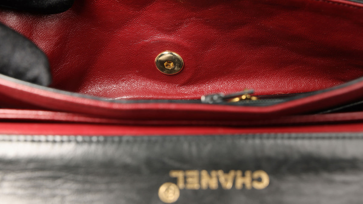 Preowned CHANEL Vintage Single Flap Matelasse Black Lambskin GHW 14XXX73 | Luxe Again Maison