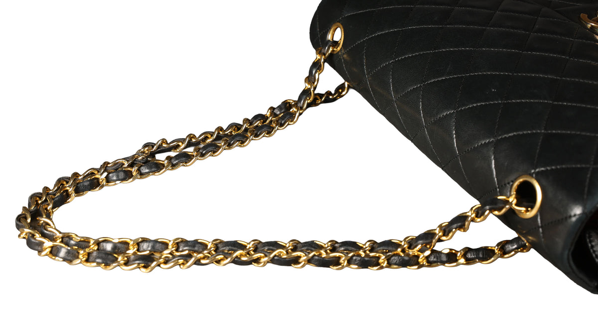 Preowned CHANEL Vintage Single Flap Matelasse Black Lambskin GHW 14XXX73 | Luxe Again Maison