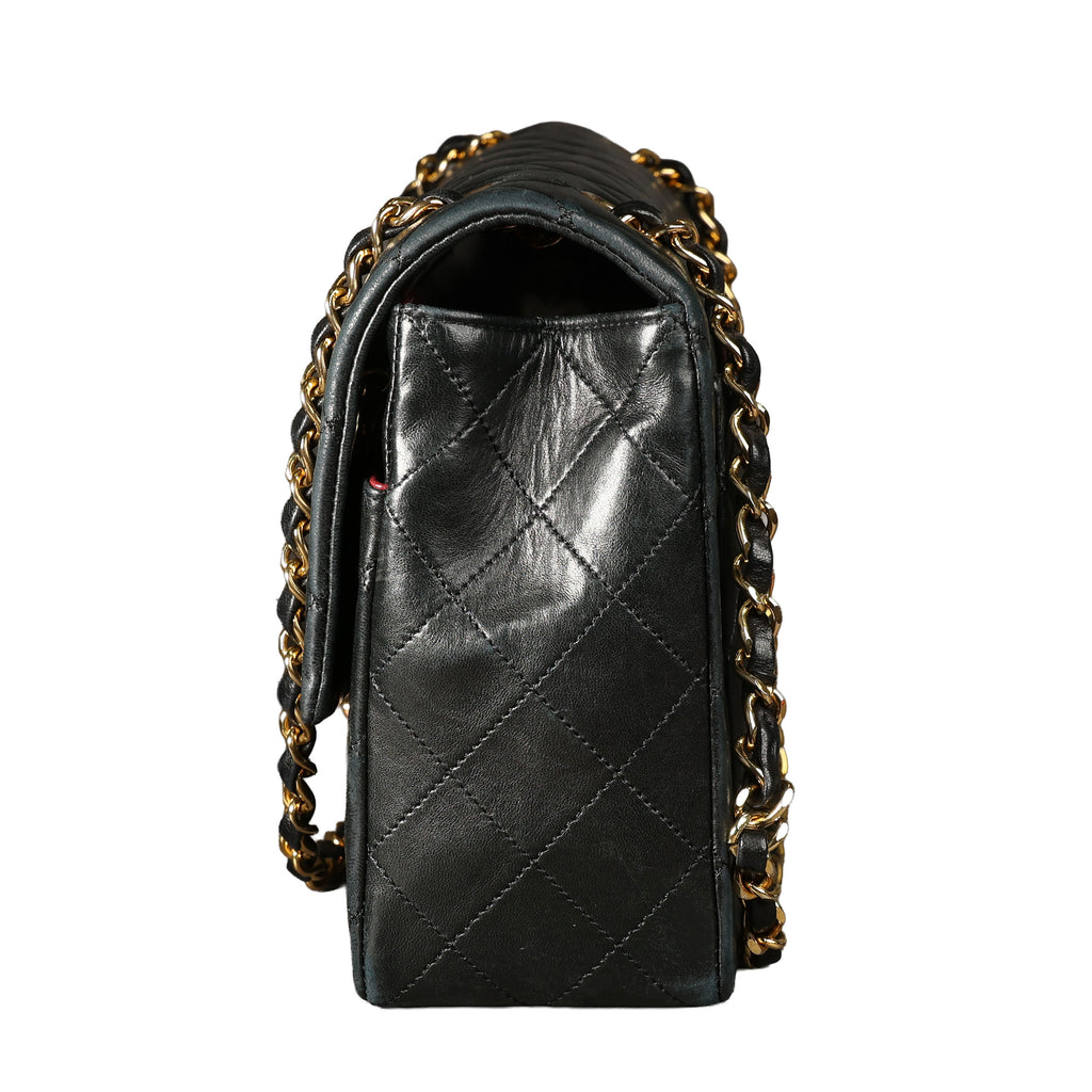 Preowned CHANEL Vintage Single Flap Matelasse Black Lambskin GHW 14XXX73 | Luxe Again Maison