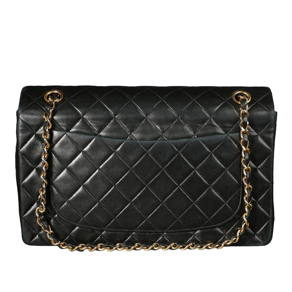 Preowned CHANEL Vintage Single Flap Matelasse Black Lambskin GHW 14XXX73 | Luxe Again Maison