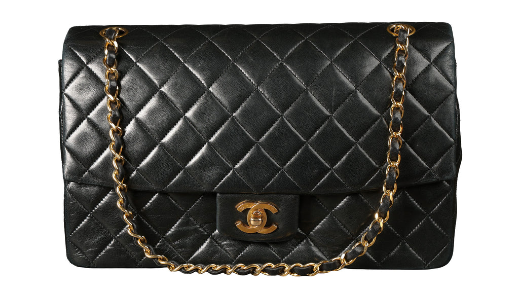 Preowned CHANEL Vintage Single Flap Matelasse Black Lambskin GHW 14XXX73 | Luxe Again Maison