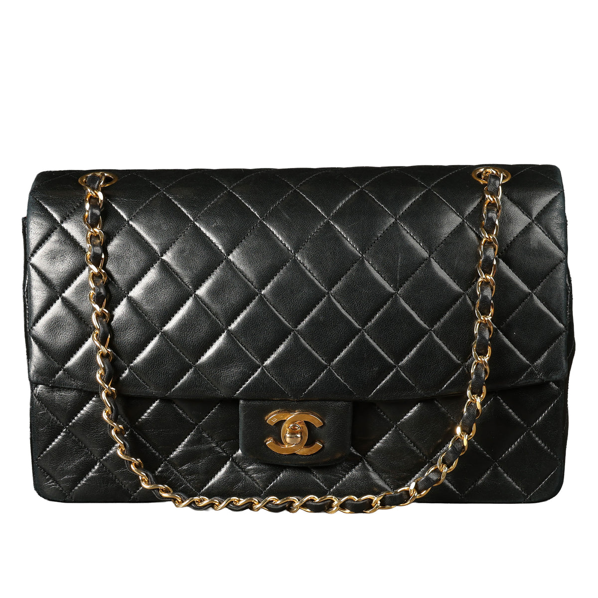 Preowned CHANEL Vintage Single Flap Matelasse Black Lambskin GHW 14XXX73 | Luxe Again Maison