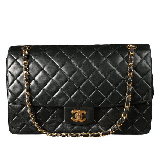 Preowned CHANEL Vintage Single Flap Matelasse Black Lambskin GHW 14XXX73 | Luxe Again Maison
