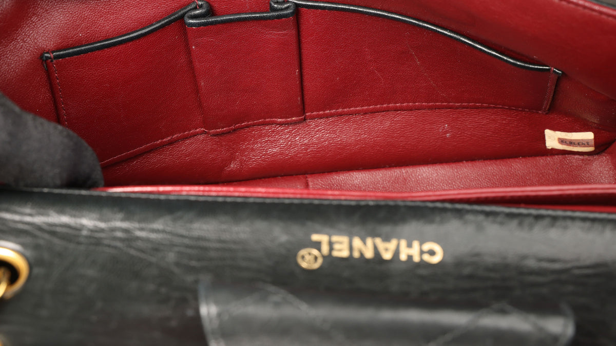 Preowned CHANEL Vintage Single Flap Matelasse Black Lambskin GHW 14XXX73 | Luxe Again Maison