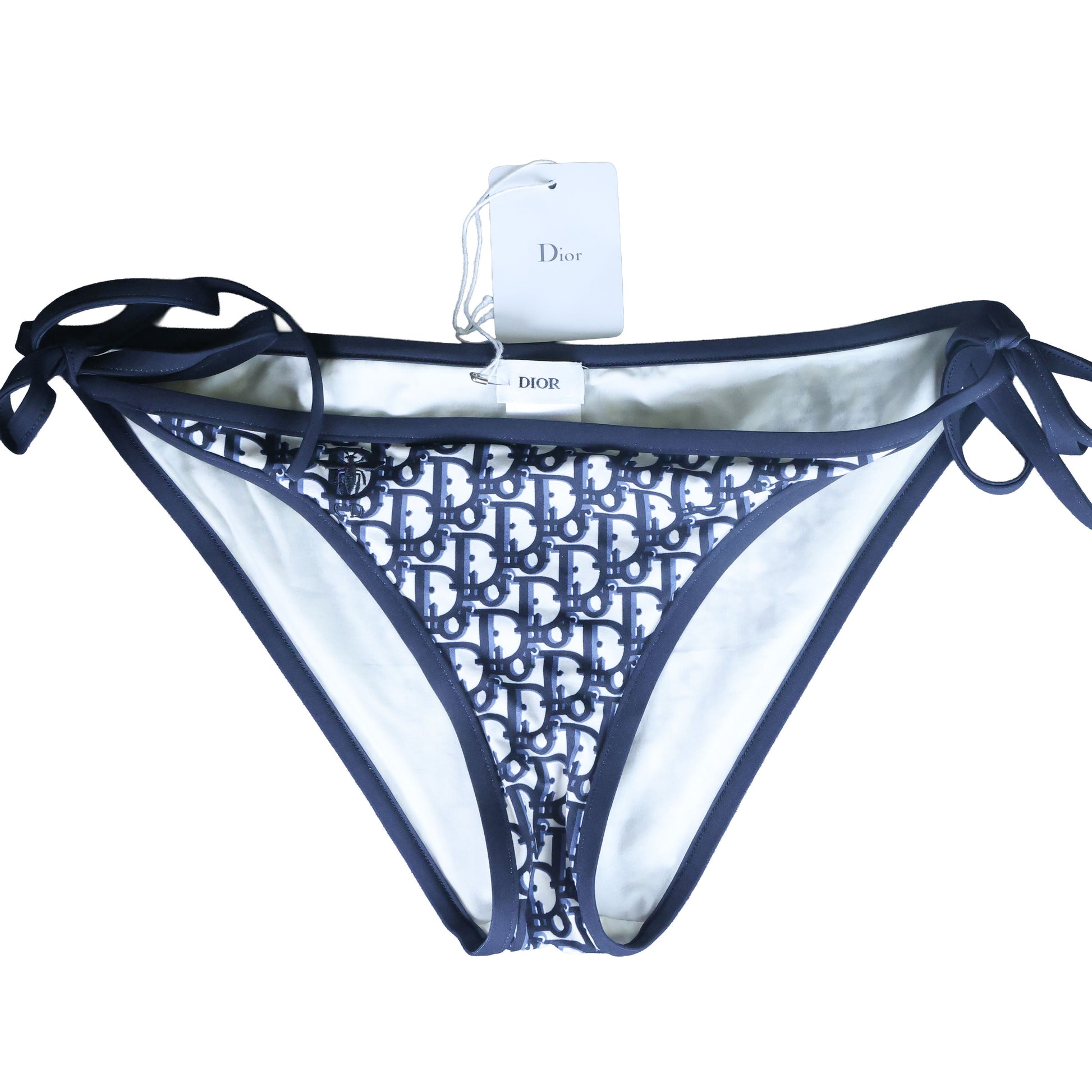 Preowned Unworn CHRISTIAN DIOR Blue Dior Oblique Technical Fabric Bikini Top & Bottom Small | Luxe Again Maison
