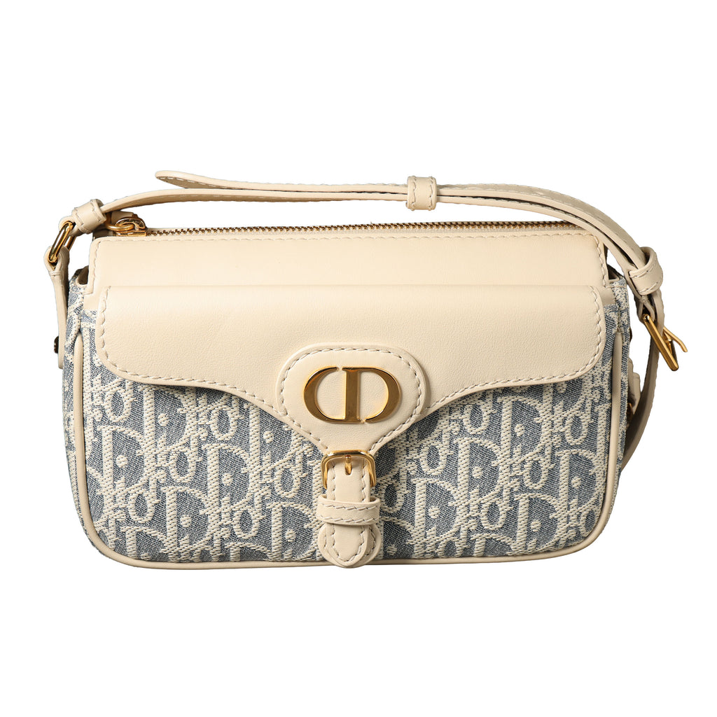 Preowned CHRISTIAN DIOR Dior 30 Montaigne Pocket Bag Small Blue Oblique Raffa | Luxe Again Maison