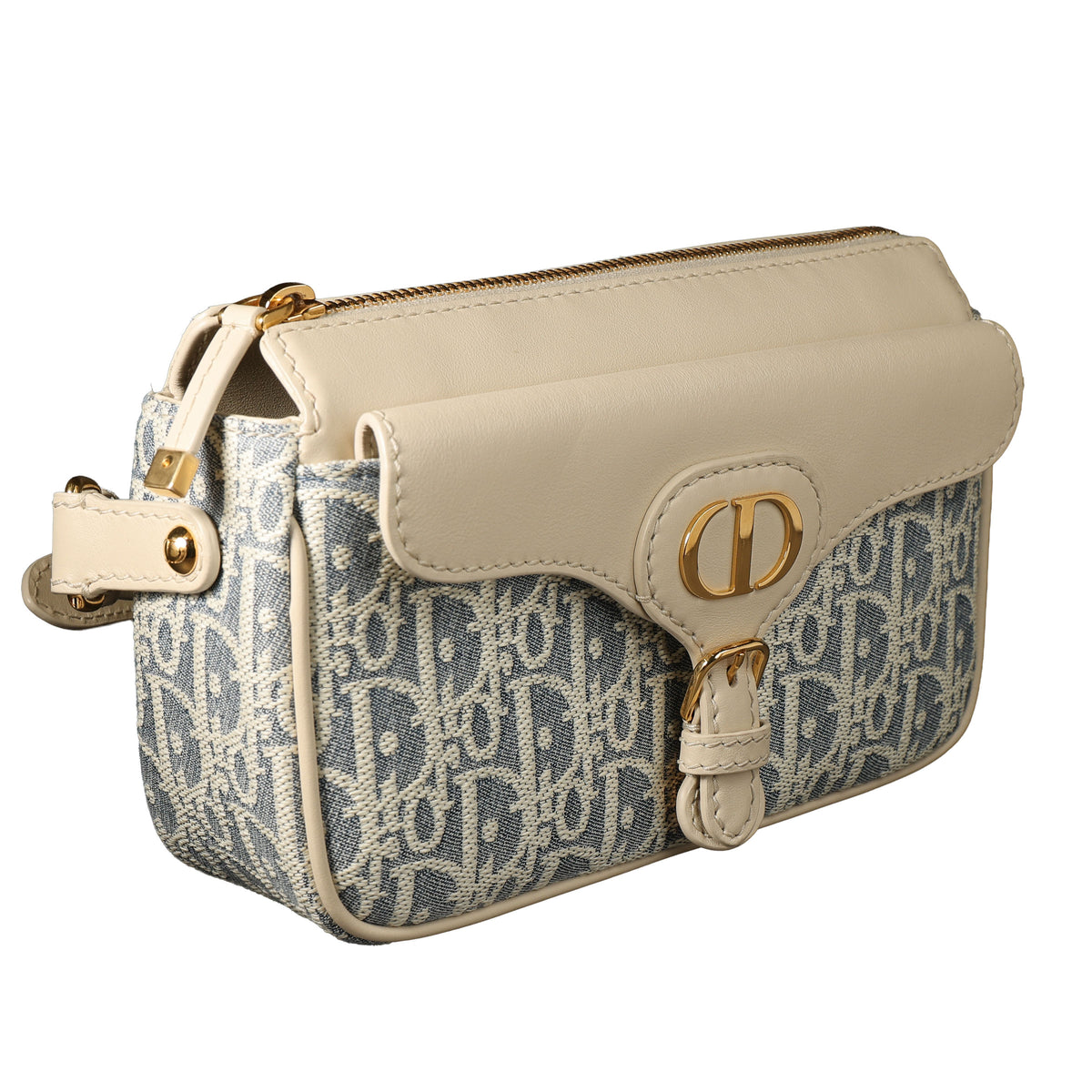 Preowned CHRISTIAN DIOR Dior 30 Montaigne Pocket Bag Small Blue Oblique Raffa | Luxe Again Maison