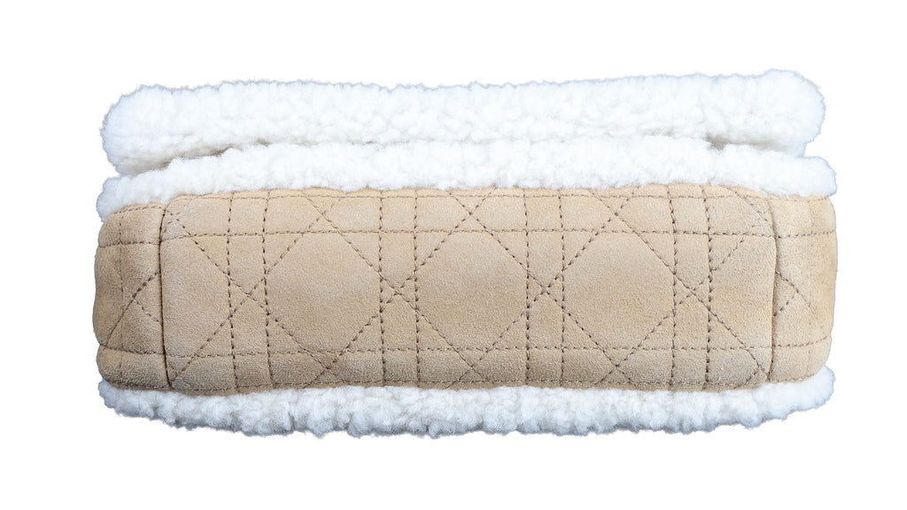 Preowned CHRISTIAN DIOR Dior Caro Suede and Shearling Flap Bag | Luxe Again Maison