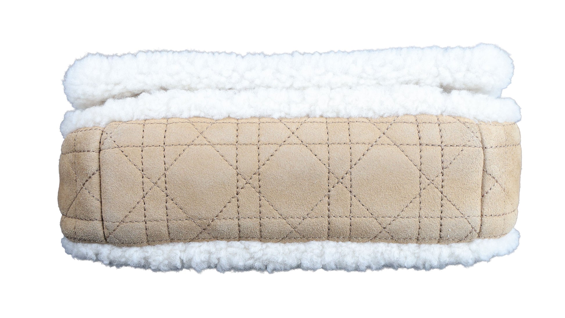 Preowned CHRISTIAN DIOR Dior Caro Suede and Shearling Flap Bag | Luxe Again Maison