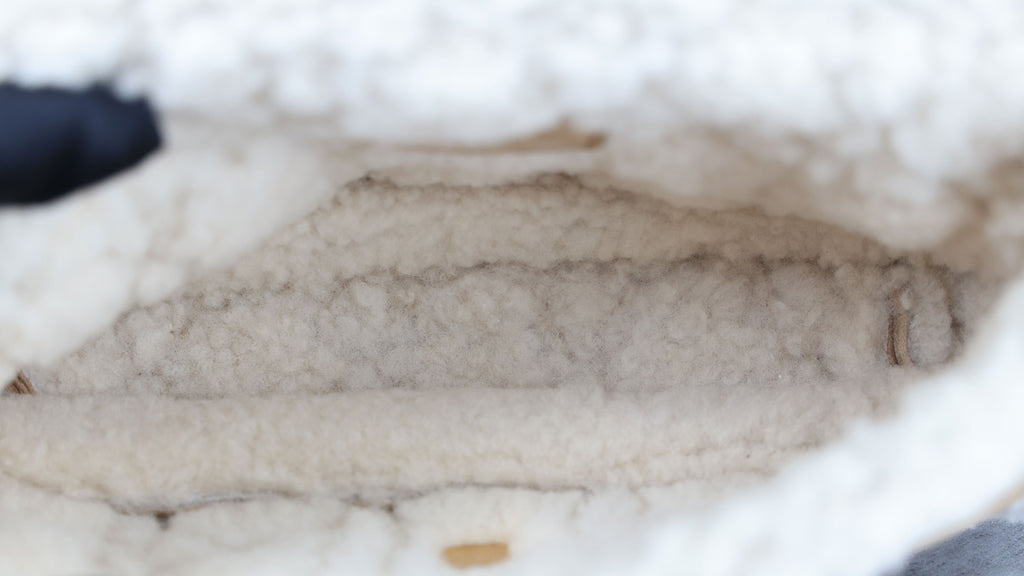 Preowned CHRISTIAN DIOR Dior Caro Suede and Shearling Flap Bag | Luxe Again Maison