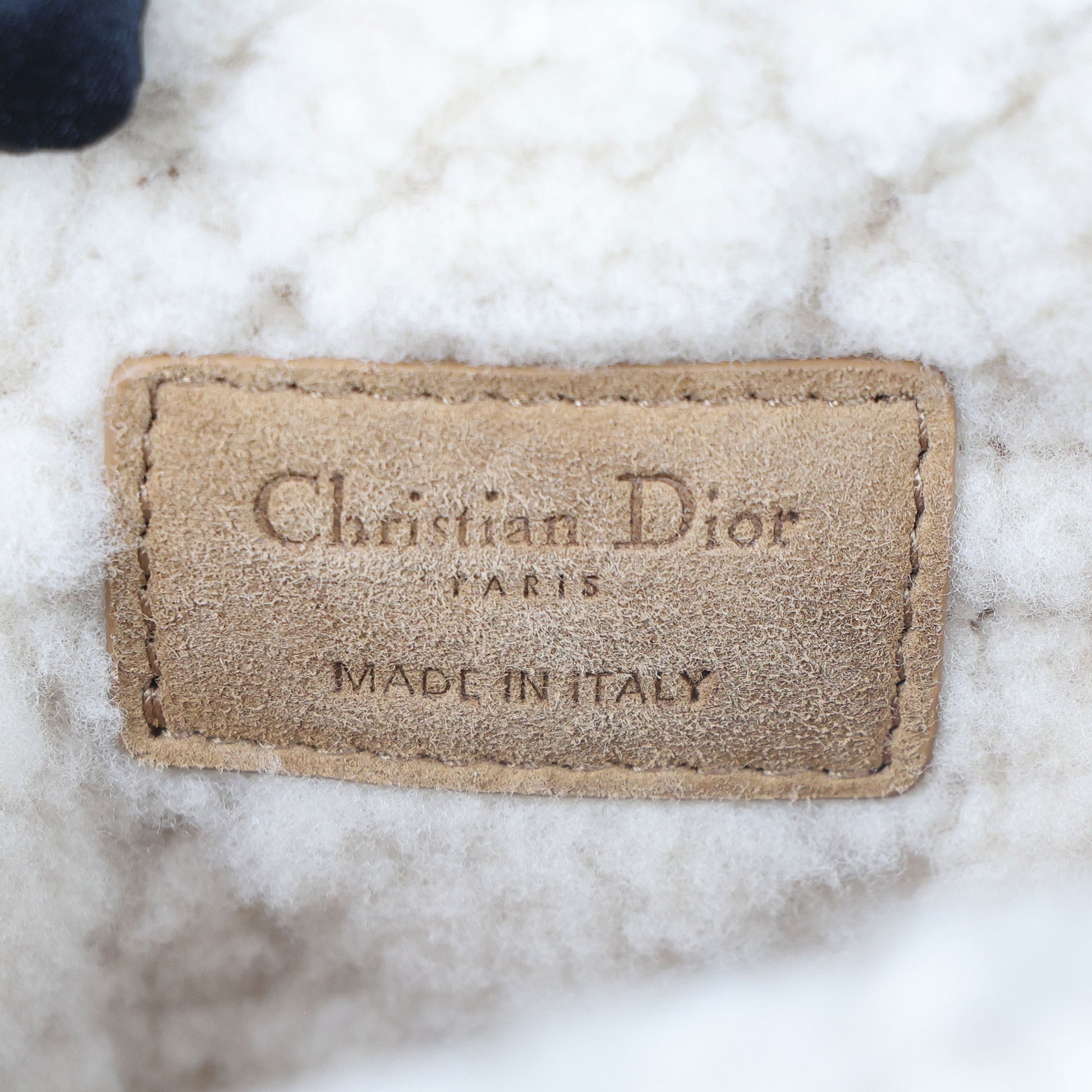 Preowned CHRISTIAN DIOR Dior Caro Suede and Shearling Flap Bag | Luxe Again Maison