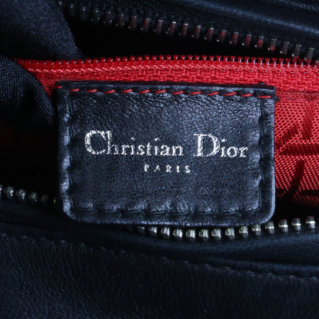 Preowned CHRISTIAN DIOR Lady Dior Black Cannage Leather Silver-Tone Hardware | Luxe Again Maison